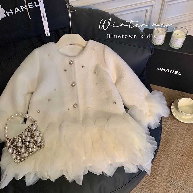 Baby Clothing Winter - 여아용 퍼리 프린세스 메쉬 코트 가을