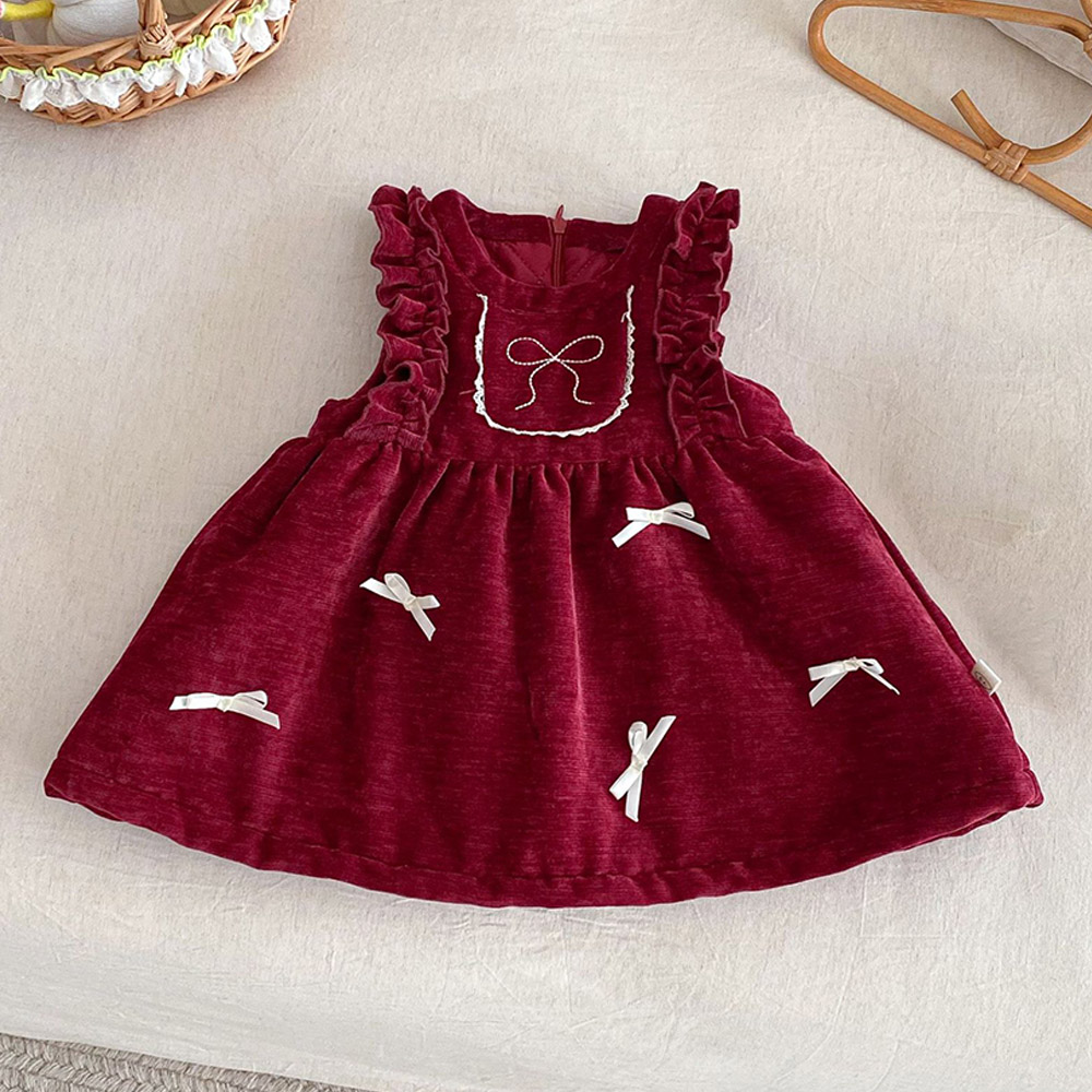 Baby Clothing Quilt - 여아 크리스마스 드레스 민소매 누빔 따뜻한