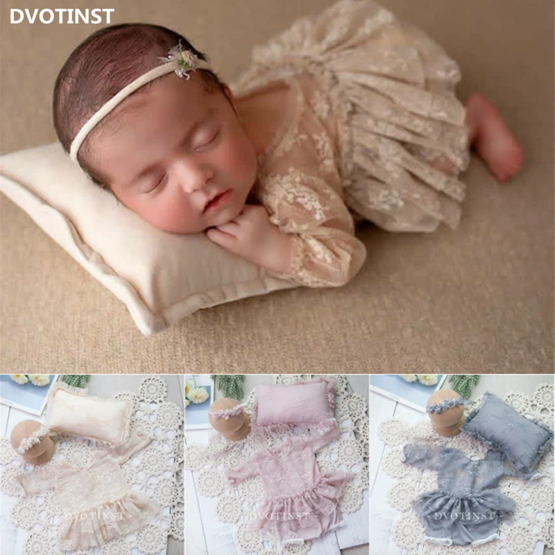 Baby Clothing Essentials - 아기 소녀 레이스 의상 Bodysuit 머리띠