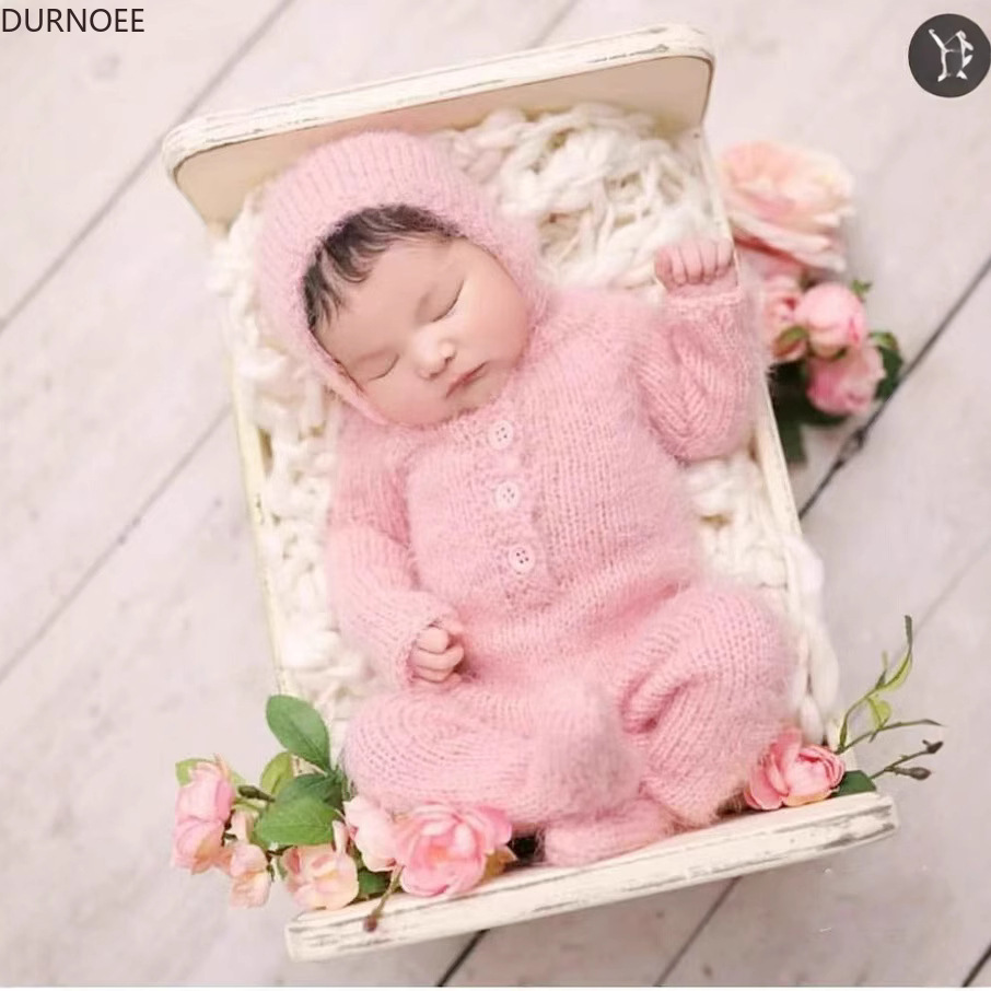 신생아 사진 소품 복장 니트 양모 아기 점프 슈트 모자 - Baby Clothing Winter 리뷰 및 가격