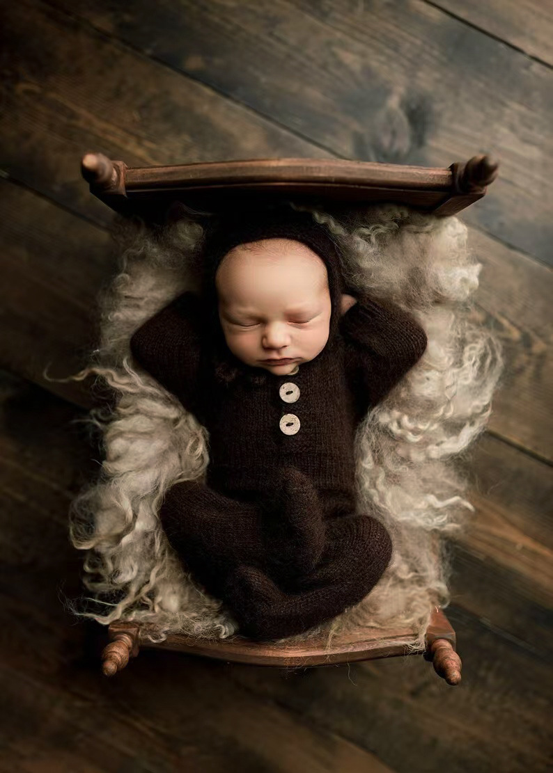신생아 사진 소품 복장 니트 양모 아기 점프 슈트 모자 - Baby Clothing Winter 리뷰 및 가격