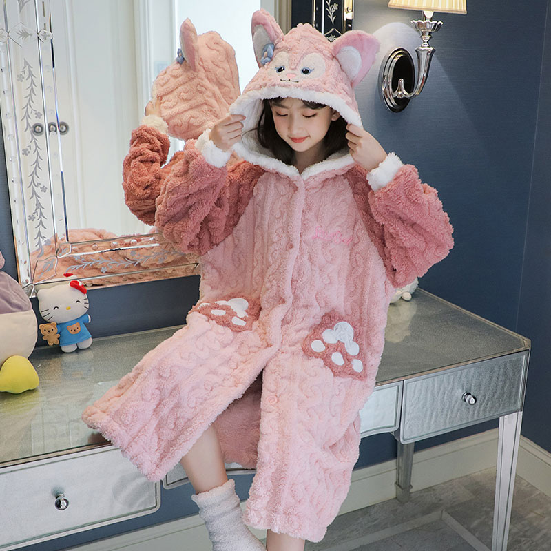 헬로 키티 미니소 산호 양털 잠옷 어린이 가을 겨울 후 - Baby Clothing Winter 리뷰 및 가격