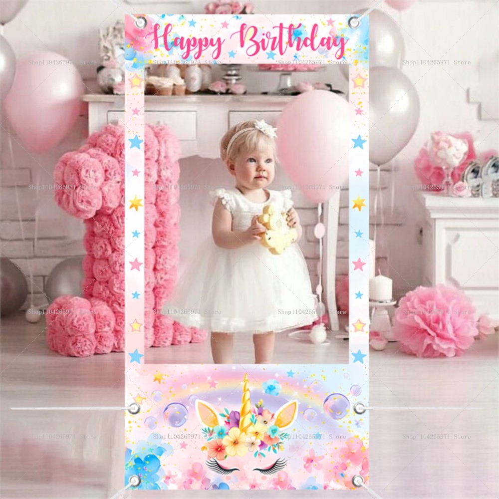 유니콘 테마 사진 부스 프레임 소품 소녀 신생아 1 생 - Baby Clothing Event 리뷰 및 가격