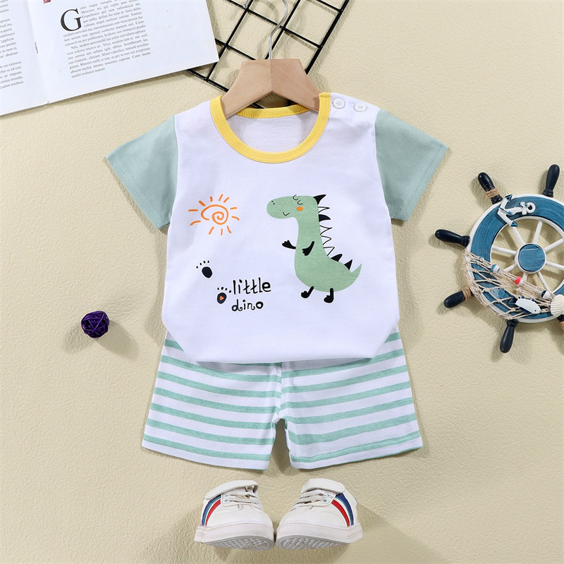 코튼 티셔츠 + 반바지 2 피스 운동복 세트 어린이 만 - Baby Clothing Essentials 리뷰 및 가격