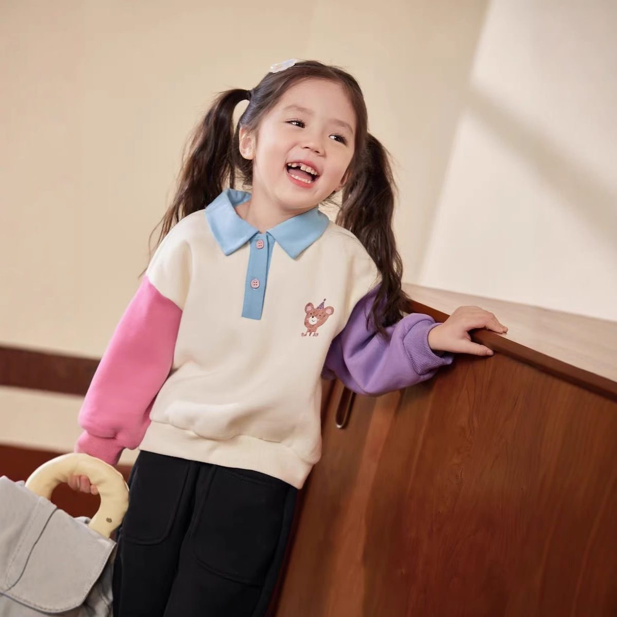 크림 홈 의류 베이비 폴로 칼라 후디 여성용 컬러 대비 - Baby Clothing Winter 리뷰 및 가격