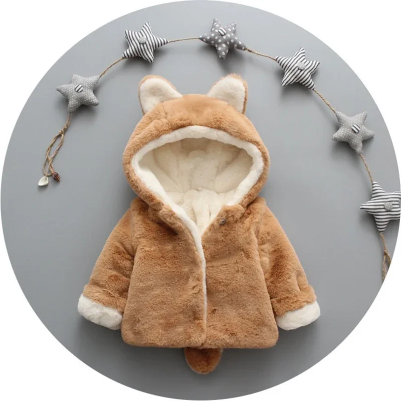 귀여운 고양이 귀 봉제 아기 재킷, 크리스마스 공주 소 - Baby Clothing Winter 리뷰 및 가격