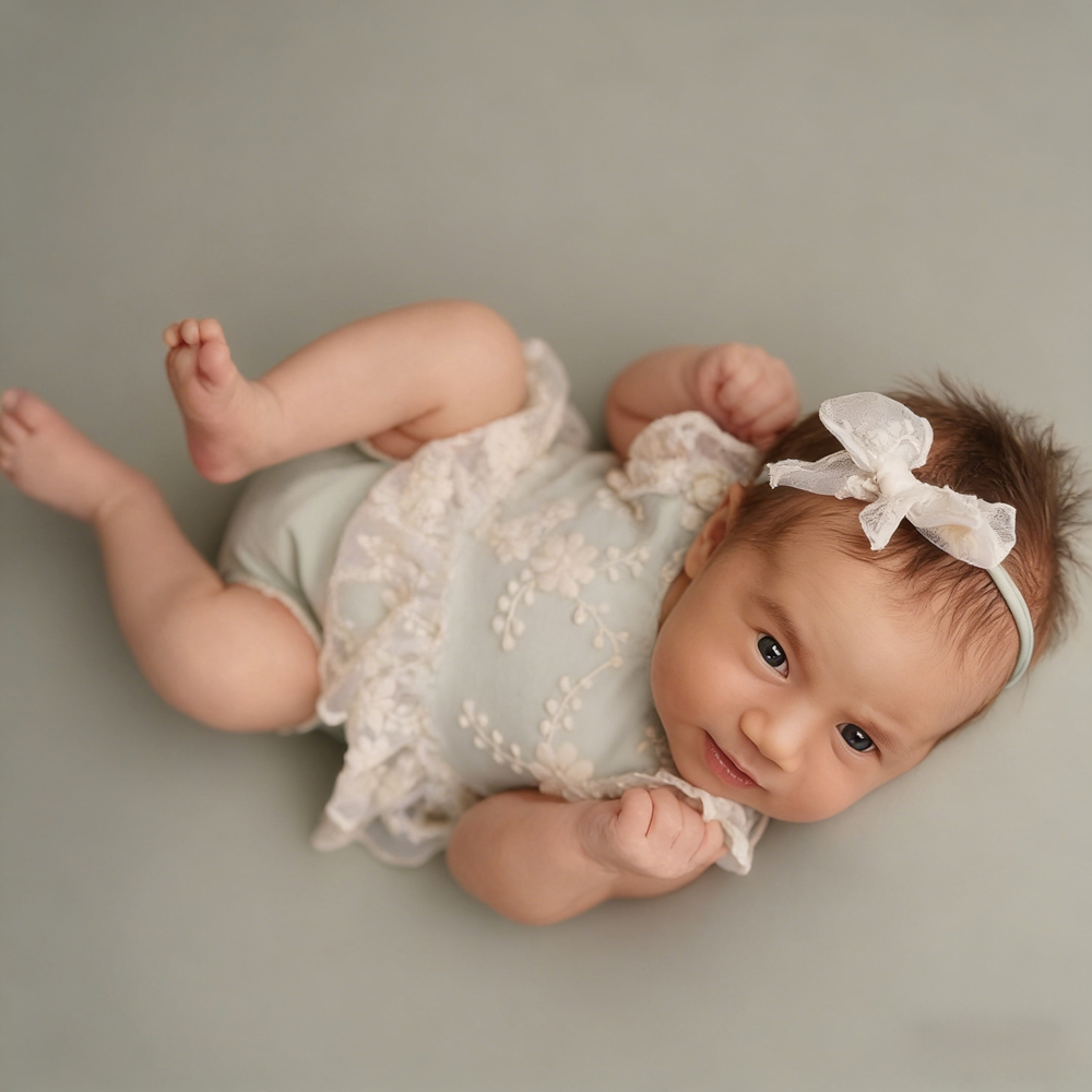 기발한 신생아 여아 파스텔 그린 레이스 플러터 롬퍼 꽃 - Baby Clothing Essentials 리뷰 및 가격